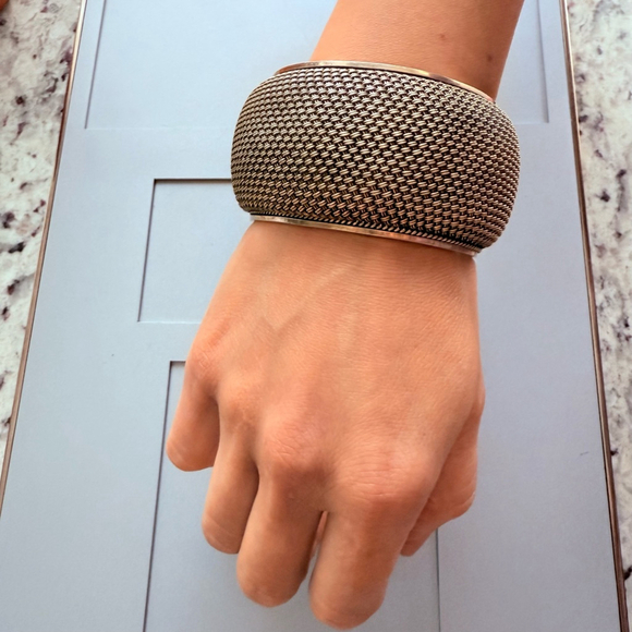 MASSIVE ARTISAN DOME BASKET WEAVE STERLING SILVER BEHNAM CUFF BRACELET 117g - Picture 10 of 13